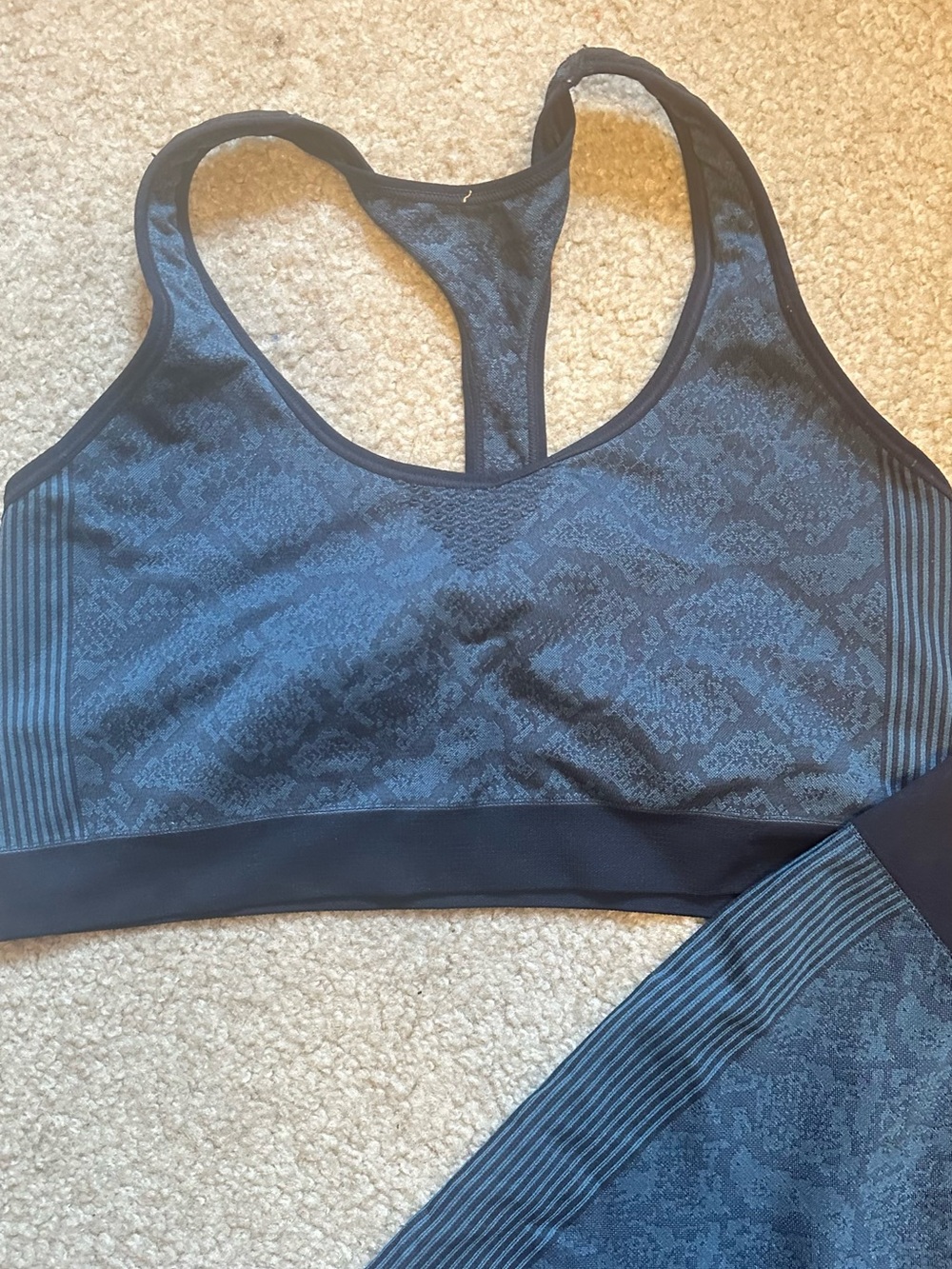 Seamless Racerback Sports Bra - Dark Blue